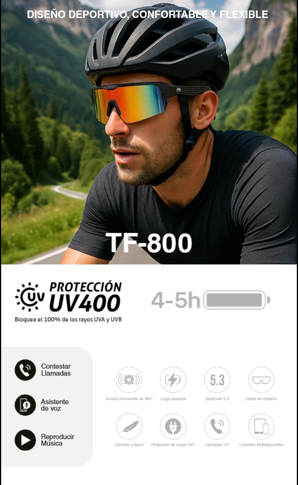 Gafas de ciclismo inteligentes