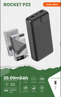 Power bank 20.000mah Movisun Rocket P23, diseñado para ofrecer varias cargas completas a smartphones y otros dispositivos móviles
