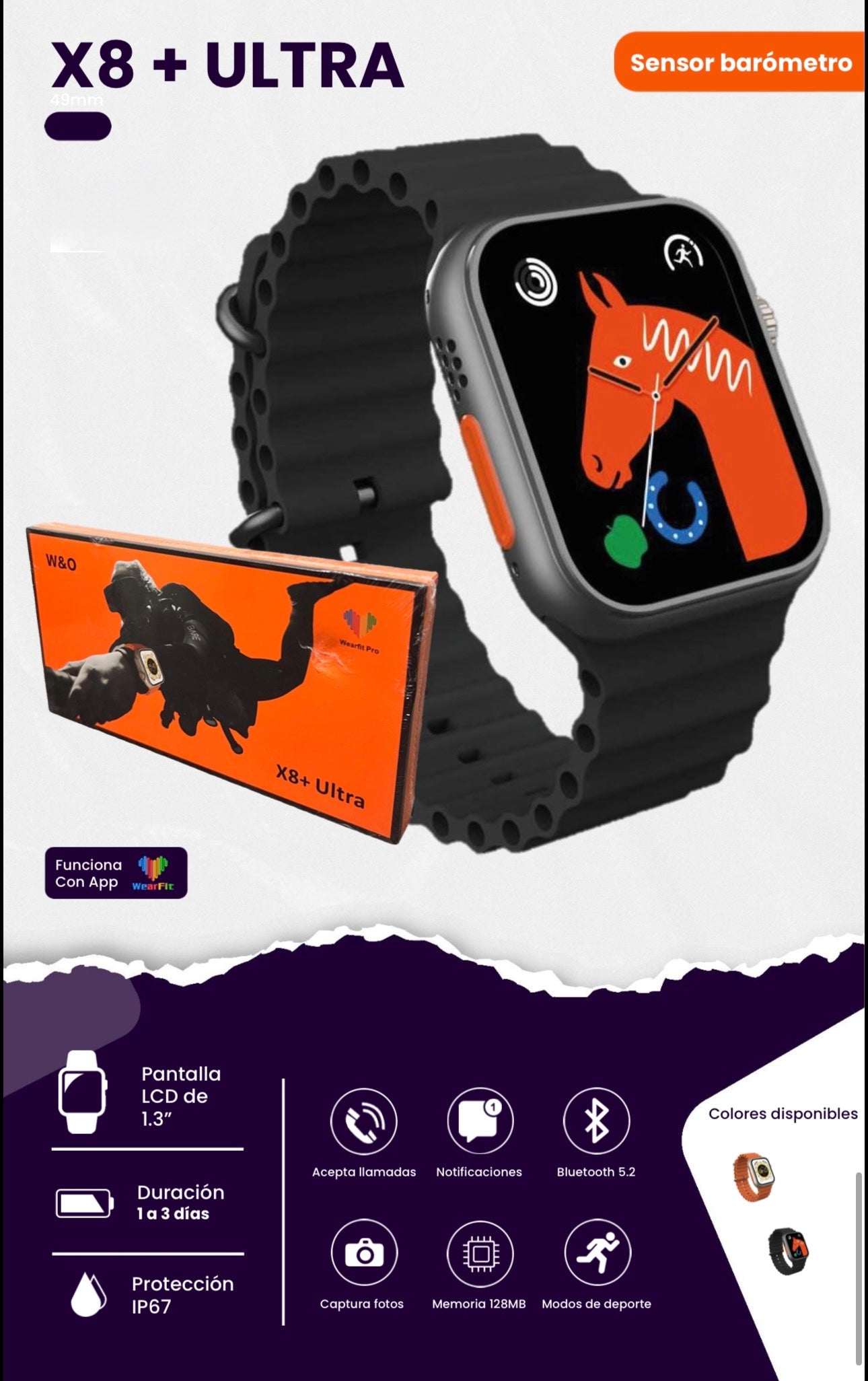 X8+ Ultra, un reloj inteligente diseñado para el deporte y el uso diario con un estilo