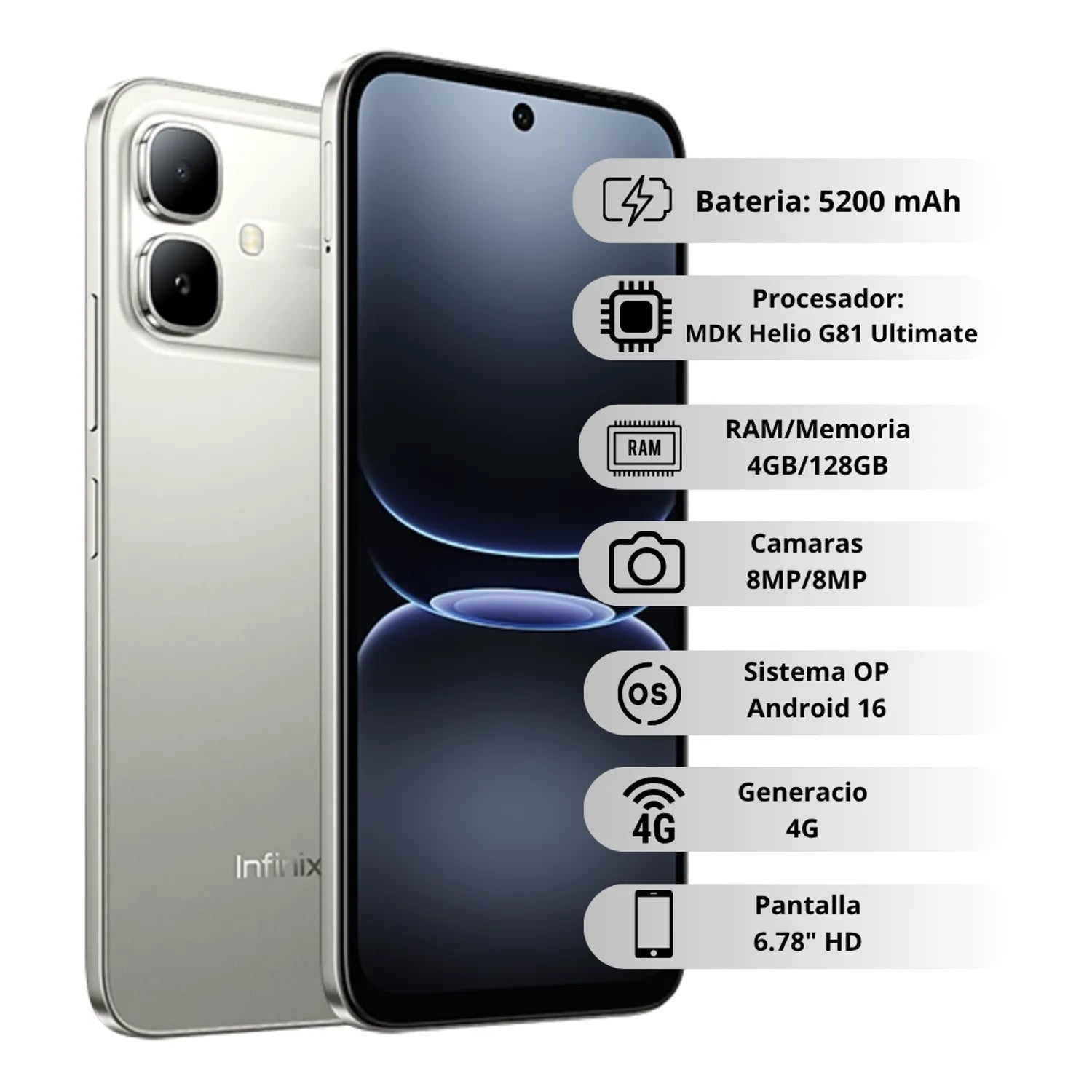 Infinix Smart 20 64gb 4ram gris